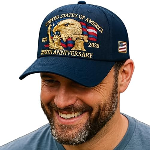 United States 250th Anniversary Hat, 2026 Adjustable Patriotic Baseball Cap with Bald Eagle for Veterans United States 250th Anniversary Hat, 2026 Adjustable Patriotic Baseball Cap with Bald Eagle for Veterans