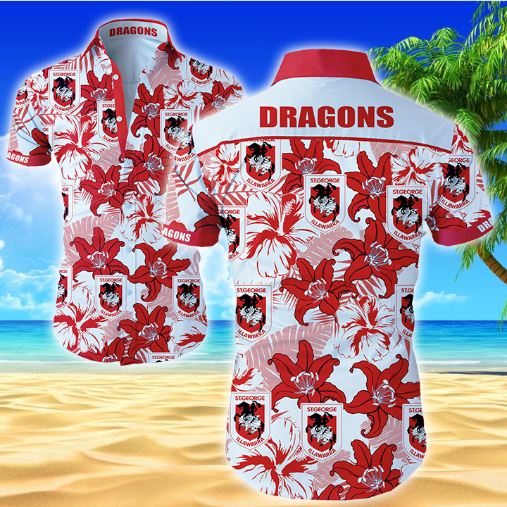 St. George Illawarra Dragons NRL Hawaiian Shirt St. George Illawarra Dragons NRL Hawaiian Shirt