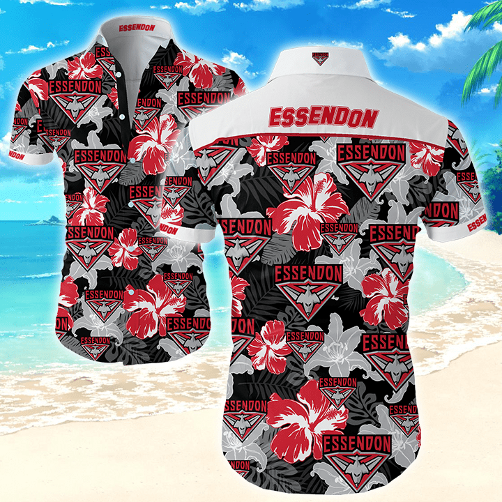 Essendon Football Club AFL Hawaiian Shirt Essendon Football Club AFL Hawaiian Shirt