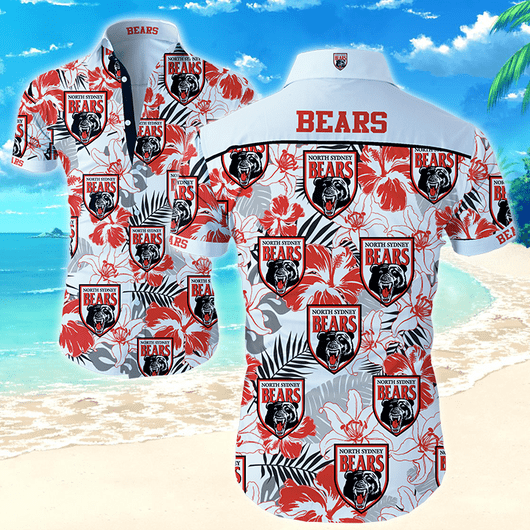 North Sydney Bears NRL National Rugby League Trendy Sport Hawaiian Shirt North Sydney Bears NRL National Rugby League Trendy Sport Hawaiian Shirt