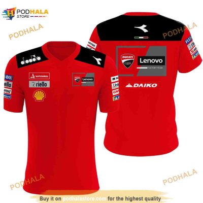 Ducati Lenovo Team Moto Gp 3D Shirt  2023  Francesco Bagnaia