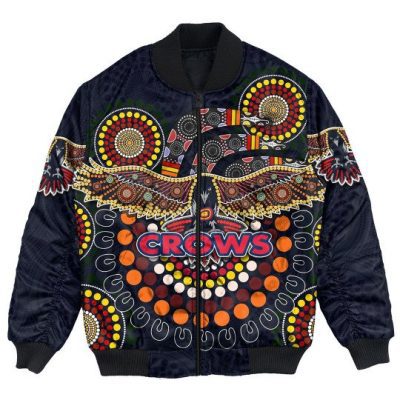 AFL Adelaide Crows Indigenous Black Bomber Jacket