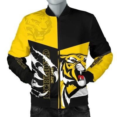 AFL Richmond Tigers Black Yellow Bomber Jacket