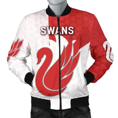 AFL Sydney Swans Red White Bomber Jacket