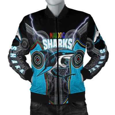 NRL Cronulla-Sutherland Sharks Custom Name NAIDOC Bomber Jacket