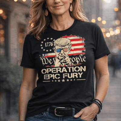 Trump 1776 We The People Operation Epic Fury American Flag 2026 T-Shirt