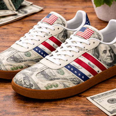 Hundred Dollar Drip mix America flag Samba shoes Custom Low top sneakers 4th of July