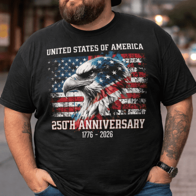 250th Anniversary 1776–2026 Patriotic Eagle Independence T-Shirt
