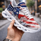 Texas map flag 4th or July Max Soul Shoes