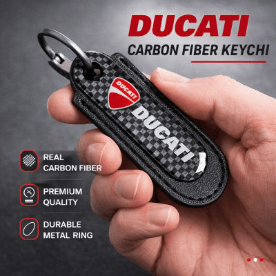 Ducati Carbon Fiber Keychain Gift Stylish Keyring for Ducati Riders