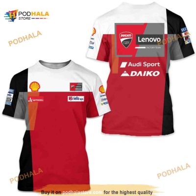 Ducati Lenovo Motorcycle 3D Shirt