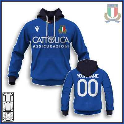 Personalize Italy Six Nations Championship 2020 Home Rugby Jersey