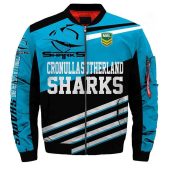 NRL Cronulla-Sutherland Sharks Blue Black Bomber Jacket