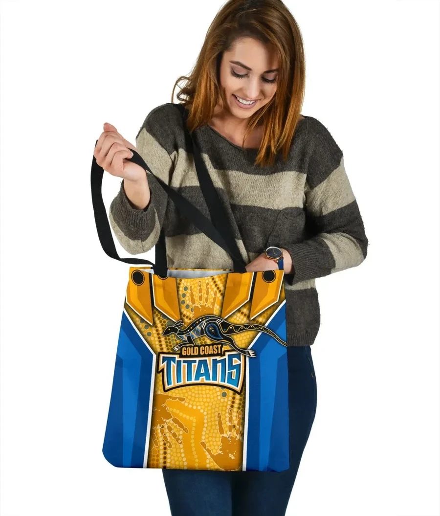 NRL Gold Coast Titans Aboriginal Armor Version Tote Bag NRL Gold Coast Titans Aboriginal Armor Version Tote Bag