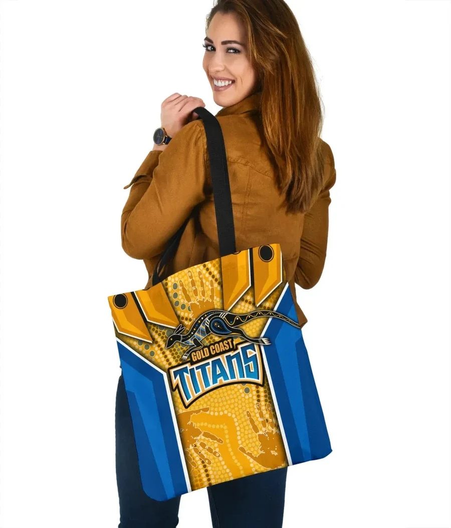 NRL Gold Coast Titans Aboriginal Armor Version Tote Bag NRL Gold Coast Titans Aboriginal Armor Version Tote Bag