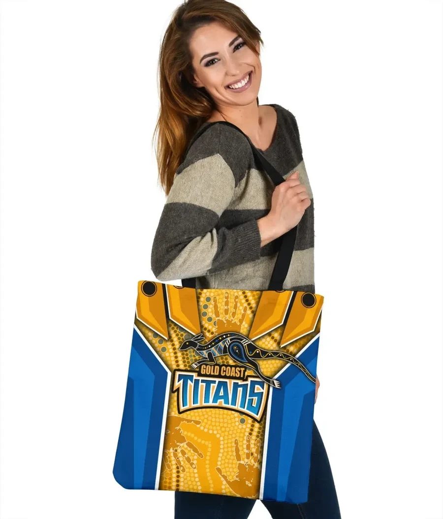 NRL Gold Coast Titans Aboriginal Armor Version Tote Bag NRL Gold Coast Titans Aboriginal Armor Version Tote Bag