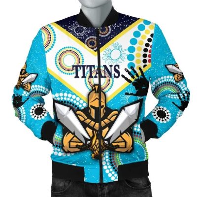 NRL Gold Coast Titans Gladiator Unique Indigenous Bomber Jacket