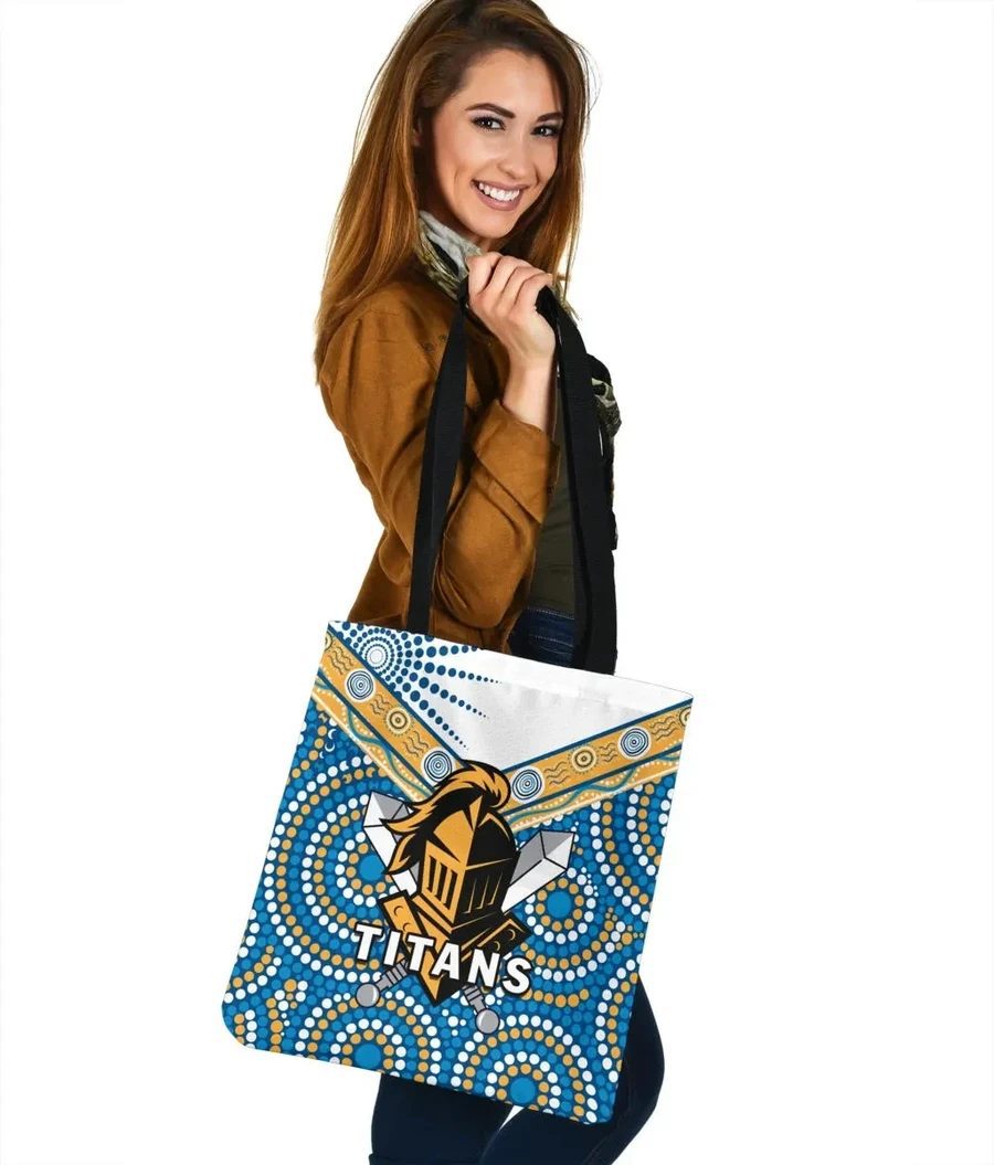 NRL Gold Coast Titans Knight Indigenous Tote Bag NRL Gold Coast Titans Knight Indigenous Tote Bag