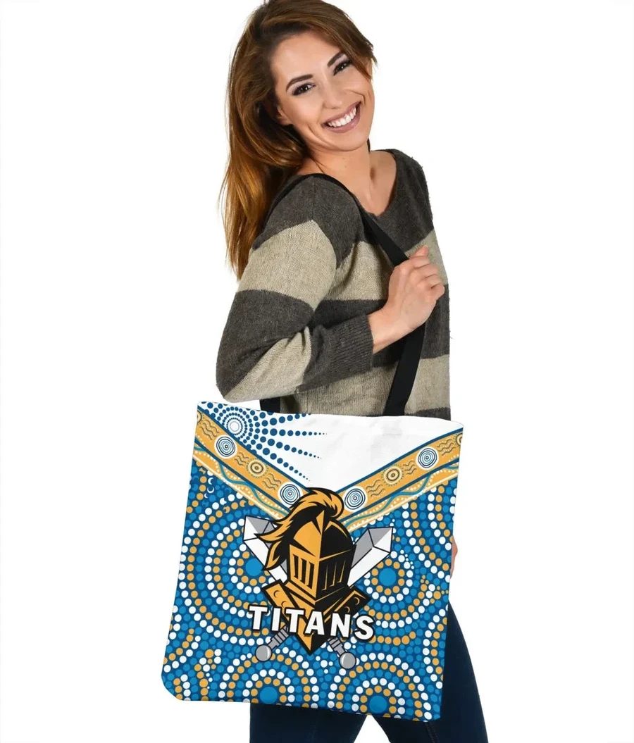 NRL Gold Coast Titans Knight Indigenous Tote Bag NRL Gold Coast Titans Knight Indigenous Tote Bag
