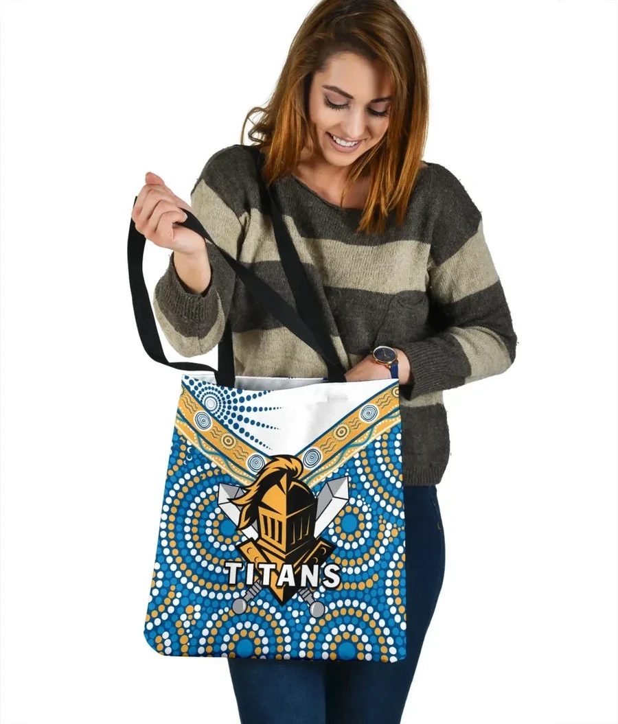 NRL Gold Coast Titans Knight Indigenous Tote Bag NRL Gold Coast Titans Knight Indigenous Tote Bag