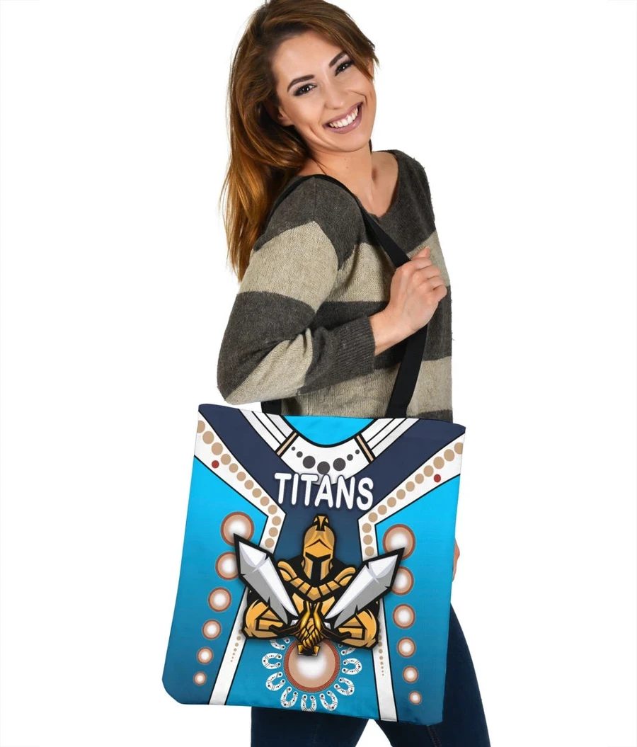 NRL Gold Coast Titans Simple Indigenous Tote Bag NRL Gold Coast Titans Simple Indigenous Tote Bag