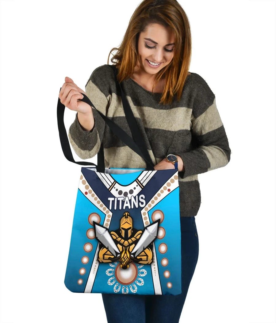 NRL Gold Coast Titans Simple Indigenous Tote Bag NRL Gold Coast Titans Simple Indigenous Tote Bag