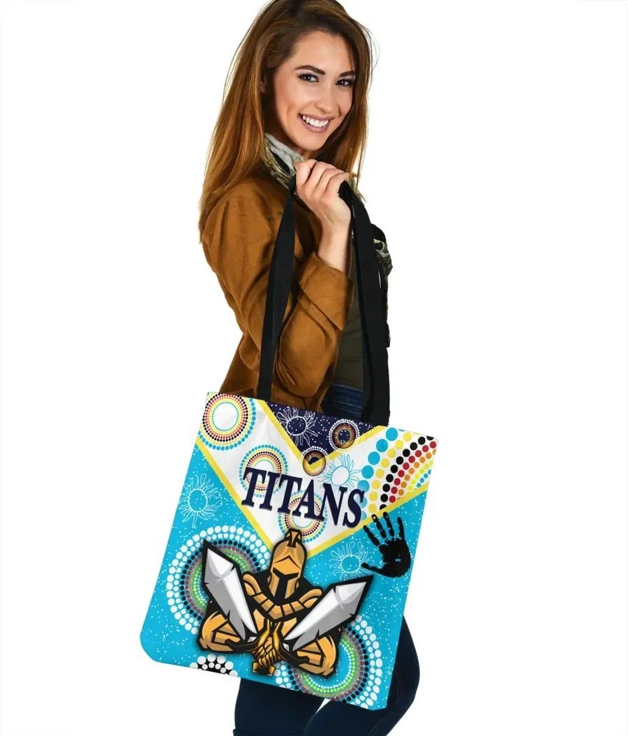 NRL Gold Coast Titans Unique Indigenous Tote Bag NRL Gold Coast Titans Unique Indigenous Tote Bag