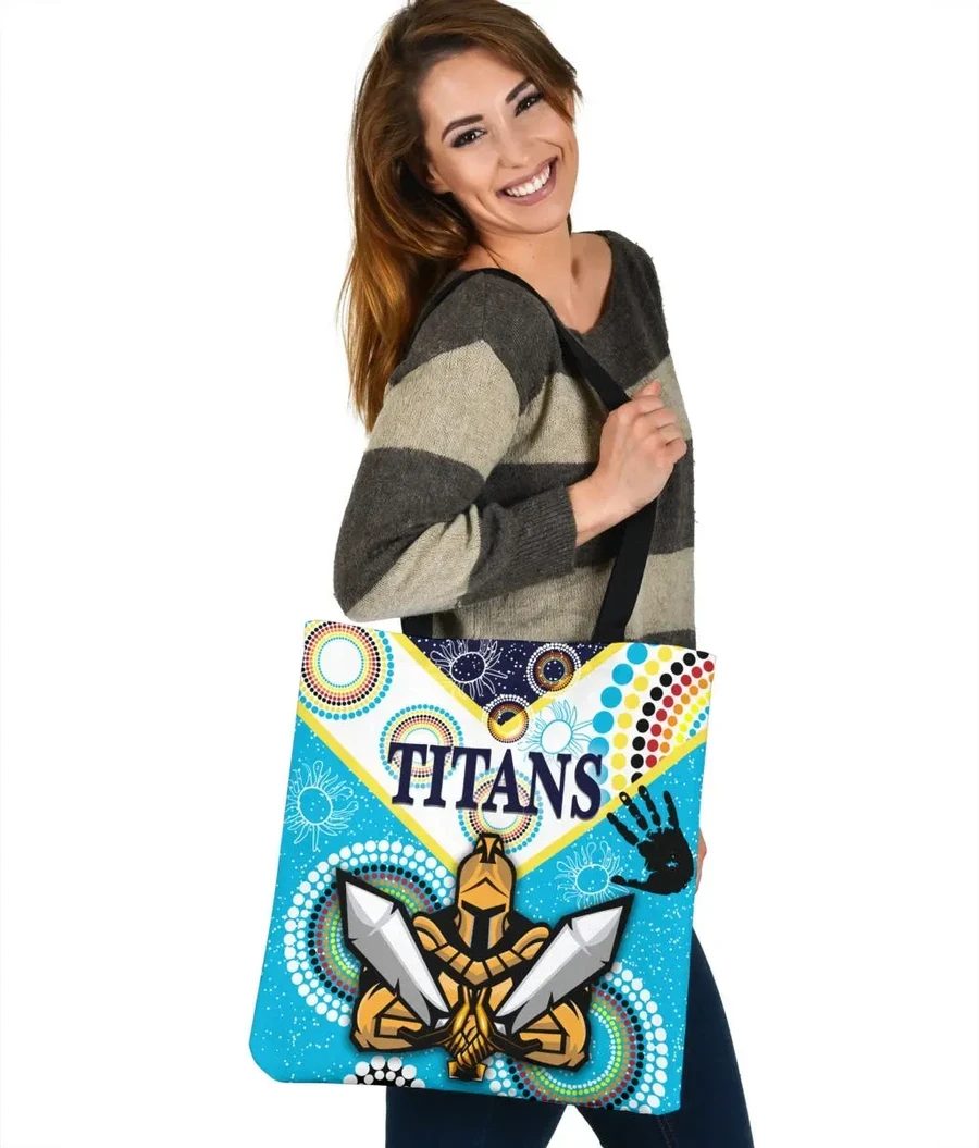 NRL Gold Coast Titans Unique Indigenous Tote Bag NRL Gold Coast Titans Unique Indigenous Tote Bag