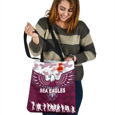 NRL Manly Warringah Sea Eagles ANZAC Day Camouflage Tote Bag