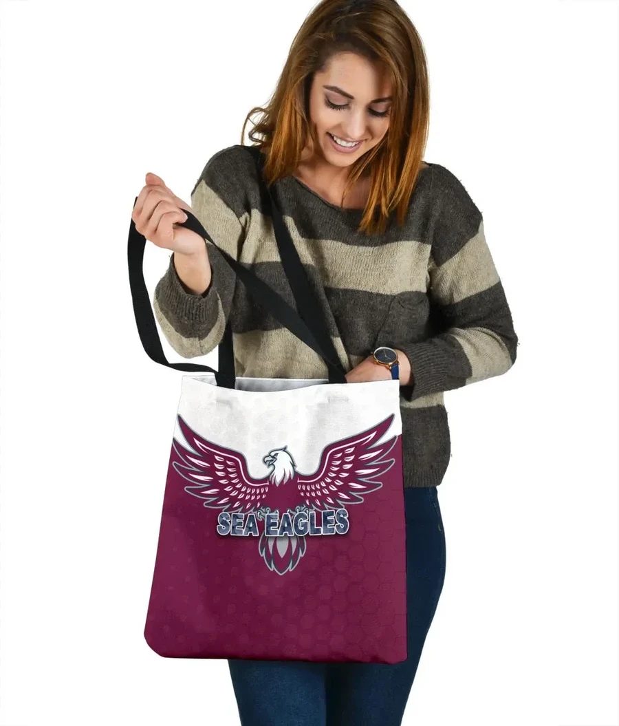 NRL Manly Warringah Sea Eagles Simple Indigenous Tote Bag NRL Manly Warringah Sea Eagles Simple Indigenous Tote Bag