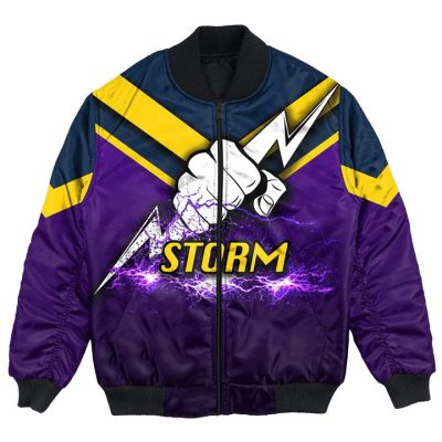 NRL Melbourne Storm Purple Gold Bomber Jacket