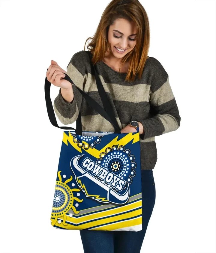 NRL North Queensland Cowboys Proud Indigenous Tote Bag NRL North Queensland Cowboys Proud Indigenous Tote Bag