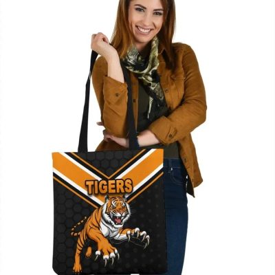 NRL Wests Tigers Black Orange Tote Bag