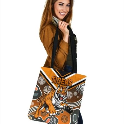 NRL Wests Tigers Orange Indigenous Tote Bag