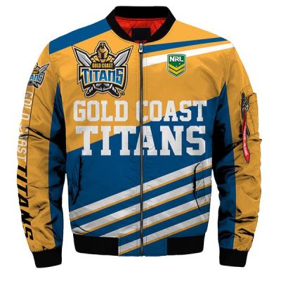 NRL Gold Coast Titans Blue Gold Bomber Jacket