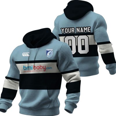 Personalized Cardiff RFC Rugby Union 1995 1996 Vintage Away Jersey Unisex Waffle Hoodie