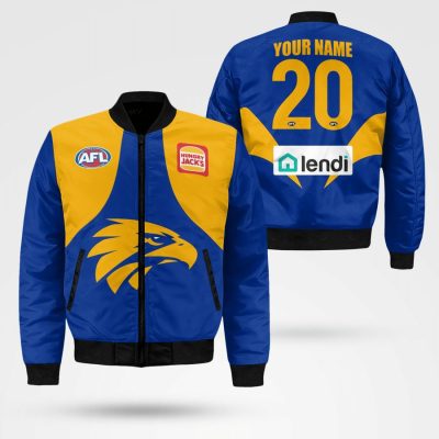 AFL West Coast Eagles Custom Name Number 2021 Home Guernsey Bomber Jacket