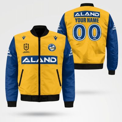 NRL Parramatta Eels Custom Name Number 2021 Away Jersey Bomber Jacket
