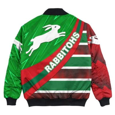NRL South Sydney Rabbitohs Custom Text Victorian Vibes - Rugby Team Bomber Jacket
