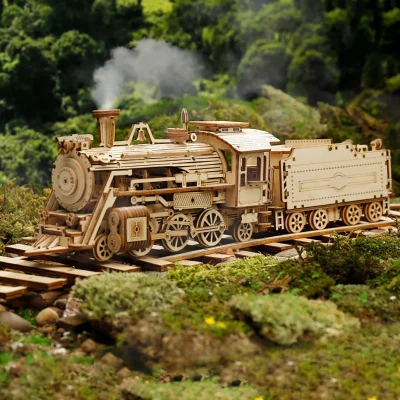 DIY 3D Wooden Train Puzzle – Locomotive Scale Model Kit