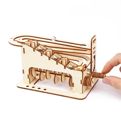 DIY Marble Run Puzzle – Wooden Spiral Track Model Kit