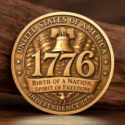 Printed Gold Plated U.S. 250th Anniversary Commemorative Coin 1776-2026 America Collection Coin