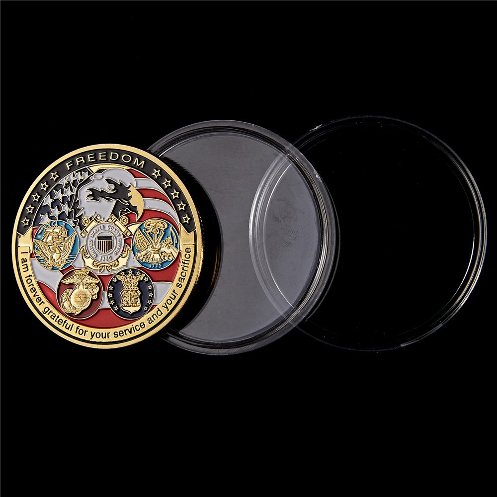 USA Navy USAF USMC Army Coast Guard Freedom Eagle Gold Plate Rare Challenge Coin Collection USA Navy USAF USMC Army Coast Guard Freedom Eagle Gold Plate Rare Challenge Coin Collection