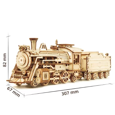 DIY 3D Wooden Train Puzzle – Locomotive Scale Model Kit