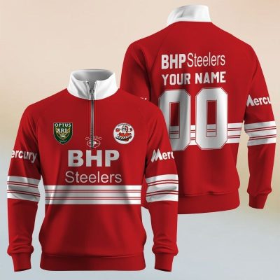 Personalize ARL Vintage NEWCASTLE KNIGHTS 1997 Half Zip Bagless Sweatshirts