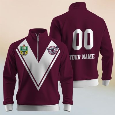 Personalize ARL/NRL Vintage South Queensland Crushers 1995 Half Zip Bagless Sweatshirts