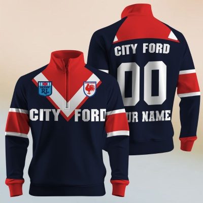 Personalize ARL/NRL Vintage North Queensland Cowboys 1995 Half Zip Bagless Sweatshirts