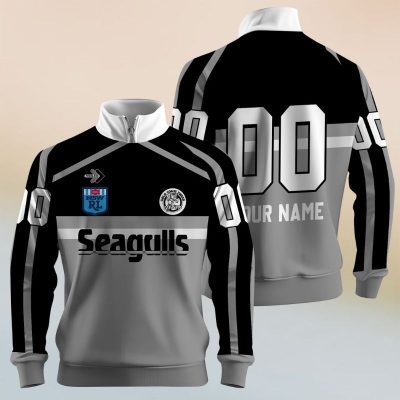 Personalize ARL/NRL Vintage Balmain Tigers 1989 Half Zip Bagless Sweatshirts