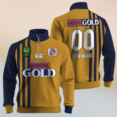 Personalize ARL/NRL Vintage South Queensland Crushers 1995 Half Zip Bagless Sweatshirts