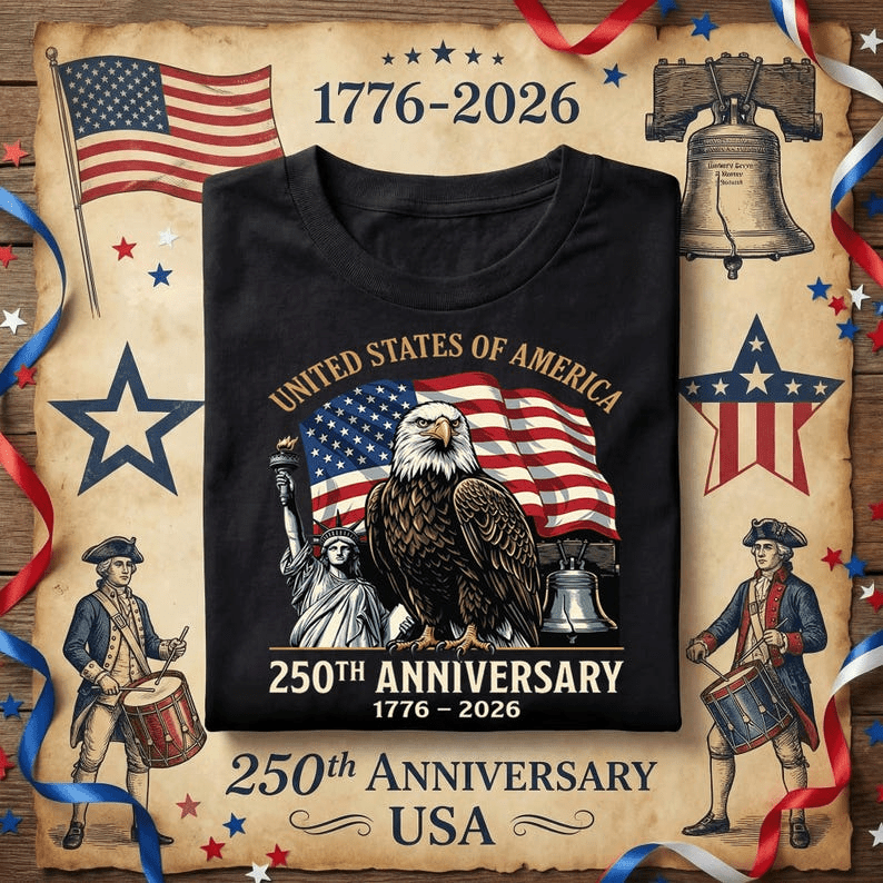 250th Anniversary 1776–2026 Patriotic Eagle Independence T-Shirt 250th Anniversary 1776–2026 Patriotic Eagle Independence T-Shirt